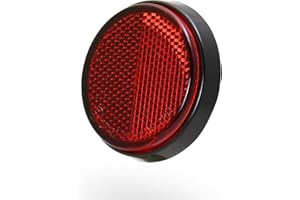 Dock66 Motorcycle Parts Catadioptre rond rouge 60 mm œil de chat certifié E pour voiture, moto, quad, remorque