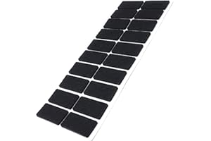 Adsamm® / 20 x Patins en Feutre/Noirs / 20x40 mm/rectangulaire/épaisseur 3,5 mm/Patins glisseurs Auto-adhésifs de qualité optimale