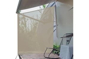 Dulepax Wohnmobil View Blocker Sonnenschutz, universeller RV Markisen Sichtschutz Bildschirm,mit kompletten Kits,2,5 m x 2,1 m,Beige