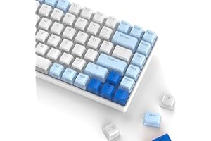 KOVNISE Pudding Keycaps, PBT Keycaps 165 Tasten Set Custom Keycap Set, Shine Through Keycaps OEM Profil, Blaue & weiße Keycaps Universal Kompatibilität für 100%, 75%, 65%, 60% Tastatur