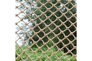 BZPOVB Jute Hemp Rope Nets for Safety and Decorative,Rope Ladder for Kids and Pet,Versatile Rope Net,Tree House Climbing Child Safety Stair Balcony Railing Prote(Size:1.5mx3m(4.9x9.8ft),Color:Diamond Mesh)