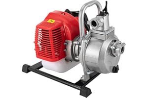IELSNGAI Bomba de agua de gasolina, bomba de agua sucia Bomba de gasolina Bomba de jardín de 2 HP Bomba de motor de 2 tiempos Bomba de estanque de 1 '' 42.5cc
