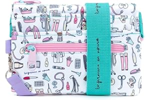 ENFERMERA EN APUROS Cosas DE Enfermeros® Bolsa Riñonera Fanny Bag, Estuche Daypack con Cremallera, Bolsillo Grande y Frontal, Unisex, para Móvil, Libreta, Bolígrafos y Más - Accesorios de Moda