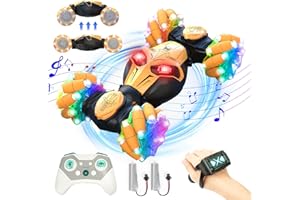 AmazeFun Ferngesteuertes Auto RC Stunt Car mit Handsteuerung, 2,4G 4WD 360° Drehung Off-Road Auto, Drift Car mit Musik und LED-Lichter Geschenk für Kinder ab 6 7 8 9 10 12+Jahre Jungen Mädchen