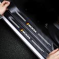 4Pcs Carbon Fiber Car Door Sill Protectors For Opel Mokka - Kick Plates, Scratch Guards, Decorative Trim