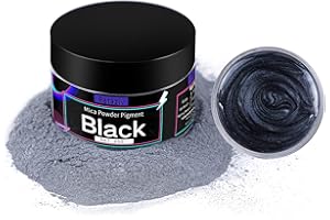 Retazly Naturale Pigmenti Coloranti in Resina Epossidica, 60G Nero Mica Polvere Colorante Polveri Perlato Glitter Pigmento Colori per DIY, Sapone, Candele, Pittura, Tempera, Acquerello, Nail Art