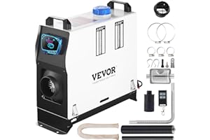 VEVOR Chauffage de Stationnement Diesel 8kW, Réchauffeur d'Air Diesel 12V, Réchauffeur de Stationnement Chauffage Rapide, Chauffage de Voiture Silencieux Commutateur LCD Rouge Télécommande Camping Car