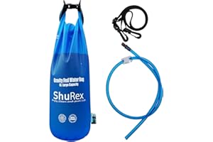 Shurex Gravity-Fed Water Bag for Sawyer Survival Water Filter Straw, 1.5 Gal Large Gravity Water Bladder Compatible with LifeStraw and Other Water Filter Straw, Foldable, BPA-Free (6L)