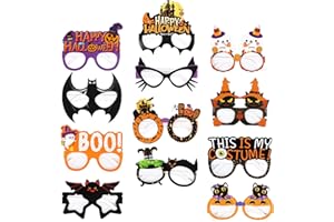 Falafoty 12 Pezzi Occhiali di Halloween di Carta Occhiali di Halloween Occhiali da Festa Divertenti Occhiali Halloween Set Occhiali Decorativi di Carta Per Halloween Party Decorazioni