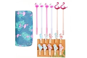 JeVenis Flamingo stylos à Bille Flamingo Notebook Flamingo Clips Flamingo Pencil Pouch Sacs pour Party Office School Gift Enfants Gift Papeterie Supplies