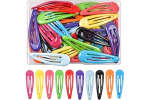 AvoDovA 40 sztuk spinek do włosów, 5 cm spinek, kolorowe metalowe klipsy, ozdoba do włosów, kolorowe barety, klamra do włosów, antypoślizgowe dla dzieci i dziewcząt