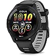 Garmin Forerunner 265 Music GPS Running Smartwatch,Amoled Touchscreen, Battery Upto 13 Days, HRV Status & Advanced Sleep Monitoring, SPO2,Morning Report, Track Running, Cross Training with Black Band