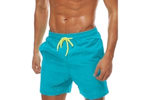 Ducomi Ben Bañador Hombre - Pantalones Cortos de Natación con Tres Bolsillos - Shorts con Forro Interior, Elásticos y Secado Rápido. Boxeador para Natación, Voley Playa y Surf