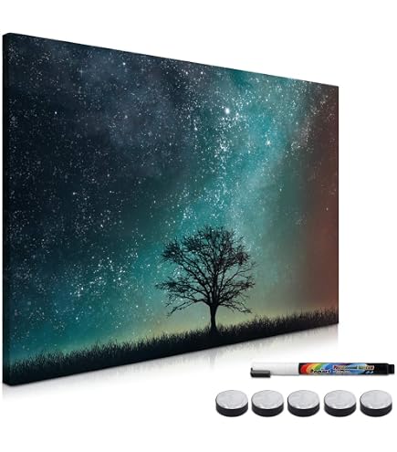 DEQORI Magnettafel 60x40 Cm – Motiv Pastelliger Himmel – Whiteboard Für Alle Magnete, Wandmontage Für Küche & Büro