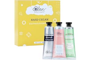 BODY & EARTH # LOVE Crema para Manos 3 Pieza Juego de Regalo Set Crema de Manos para Mujeres de Manteca de Karité para Manos Secas, Juego de Loción de Manos Tamaño de Viaje para Navidad