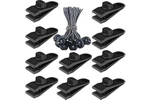 SUDOPRU Tarp Clips Heavy Duty Lock Grip, 20 Pack Tarp Clamps Heavy Duty, Shark Tent Fasteners Clips Holder, Pool Awning Cover Bungee Cord Clip, Car Cover Clamp
