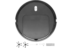 OMABETA Robot Aspirador Inteligente automático para el hogar Robot de Limpieza de Piso de Barrido USB para Pelo de Mascota, Piso Duro y Alfombra de Pelo bajo(Negro)