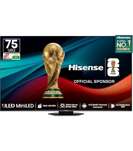 Hisense 189 cm (75 Inches) 4K QLED Mini-LED Smart TV | 900 NITS