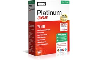 Nero Platinum 365 - Box with Download Link | Video Editing | Backup | Manage & Play Media | 8K | Photos | PC Tuning | Windows 11/10/8/7 (365 Annual Licence)
