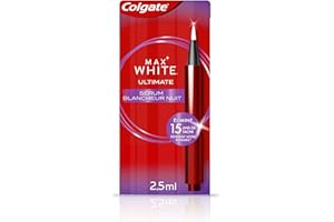 Colgate Max White Ultimate Sérum Blancheur Nuit 2,5 ml | Gel Élimine 15 ans de taches pendant votre sommeil* | Respectueux de l’émail | Blanchit dès la première utilisation | Blanchisseur de Dents