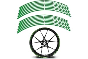 SEMINISMAR Felgenaufkleber,Reflective Wheel Felgen streifen Aufkleber,Felgenrandaufkleber Komplettset,Felgenrandaufkleber Felgenband,Motorrad Fahrrad Auto Blau Motorradaufkleber Komplettset,Grün