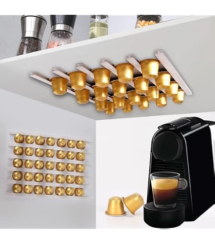 Portacapsule per caffè, cialde per caffè Adesivo Fai-da-Te Porta cialde per caffè Montato su bancone per Nespresso, per Green Mountain(Nero