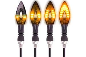Kinstecks 4 szt. kierunkowskazów motocyklowych, płynące światła kierunkowskazu, motocykl, kierunkowskazy 12 V, 14 diod LED, żarówki do motocykla, skutera, quada, cruisera, off-road, 4 szt