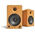 Kanto YU6BAMBOO Powered Bookshelf Speakers with Bluetooth and Phono Preamp | 5.25" Kevlar Driver | 200W Peak Power | Pair | Bamboo