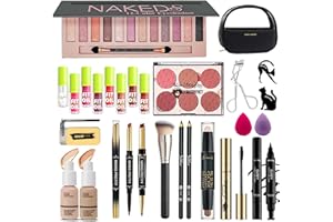 JWEX Makeup set, Cosmetic Make Up Kit With Storage Bag Portable Travel Make Up Palette Eyeshadow Foundation Lip Gloss Full kit makeup set for Teenage & Adults (A2-UK)