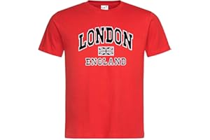 Snapit - London England with Union Jack Souvenir Quality Printed T-Shirt