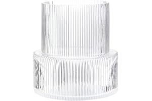 KAYLETIN Vaso in vetro, vaso a coste per fiori, vasi per fiori per tulipani, vasi trasparenti scanalati per soggiorno, sala da pranzo, camera da letto, scaffale, matrimonio, ufficio, tavolino da caffè