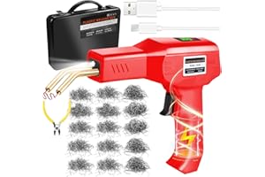 MYTOVOSN 200W Plastic Welder Kit, 5000mAh USB Rechargeable Wireless Plastic Repair Kit with 1050 PCS Hot Staples, Portable Cordless Car Bumper Repair Kit for Plastic Crack Repair(red)