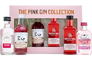 Pink Gin Gift Set - Christmas Gin Gifts for Women 4x5cl Flavoured Gin, Whitley Neill Raspberry, Gordon's Pink Gin, Edinburgh 