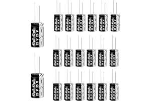 ANGEEK 47μF 25V 5x11mm 50/60HZ Condensatore elettrolitico in alluminio | Condensatore 47uF 25V,adatto a vari dispositivi elettronici ed elettrodomestici (confezione da 20)