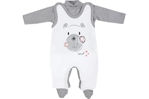 TupTam Baby Mädchen Jungen Strampler mit Langarmshirt Aufdruck Spruch 2 teilig