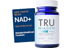 TRU NIAGEN Kliniskt Studerat NAD+ Tillskott 300 mg x 30 Kapslar, 1 Per Dag | Bevisad NAD-produktion, Nikotinamidribosid bidrar till att minska trötthet och utmattning, räcker i 1 månad