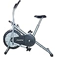 Amazon Brand - Symactive Air Bike Exercise Cycle with Moving/Stationary Handles, Adjustable Resistance with Cushioned Seat, Max User Weight 100 Kg