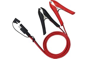 ‎CERRXIAN CERRXIAN 1M / 3.3Ft Solarbatteriestecker SAE auf Krokodillinie, Vollkupfer, kräftiger SAE-Kopf, rot + schwarzer Krokodilklemme