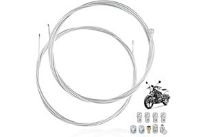 RIYBYDS 2 Piezas 2M Kit de Reparación de Cables de Acelerador y Embrague Universal, Cables de Acero Galvanizado para Motos, Scooters, Quads y Ciclomotores, Resistente a la Corrosión y Desgaste