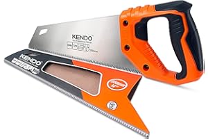 KENDO Fuchsschwanz Säge 350 mm – 7 Zähne/Zoll – Handsäge Holz – FastCut – mit ergonom. Bi-Materialgriffen – Holzsäge mit gehärteter, dreifach geschliffener Verzahnung