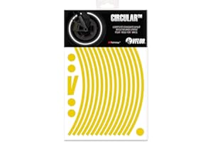 VFLUO CIRCULAR™, Kit de cintas, rayas retro reflectantes para llantas de moto (1 rueda), 3M Technology™, Anchura normal : 7 mm, Amarillo