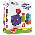 Funskool Giggles - Safari Stack N Nest Barrels, Multi-Colour Stacking Barrels with Animal Faces, Helps to Sort, Stack and Nest, 12 Months & Above, Infant and Pre School Toys