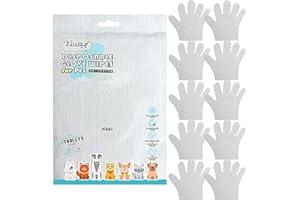 Rianpesn Guantes para Perros sin Enjuague | 10 toallitas húmedas para Mascotas sin Enjuague | Toallitas para Mascotas para Perros y Gatos, Guantes sin Lavar, Limpieza, Aseo, sin Enjuague, toallitas