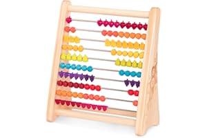 B. toys Wooden Slide Ruler for Children - Classic Abacus with 100 Beads - Primary School Educational Toy for Addition, Subtraction - Calculation Frame - Toy from 18 Months - Two-Ty Fruity!