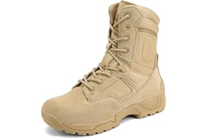 NORTIV 8 Herren Militär Einsatzstiefel Zipper Tactical Boot Security Stiefel Kampfstiefel Springerstiefel Schuhe