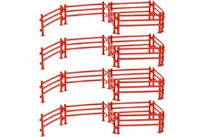 HOMOYOYO 50PCS Farm Fence Toy Set,Metal Corral Fence for Farm Animals,Scale Gates for Horses,Barn Yard,Miniature Landscaping Panel Paddock Toy Educational Present Cake Toppers Kids Craft Diy Cake Toppers 9CM