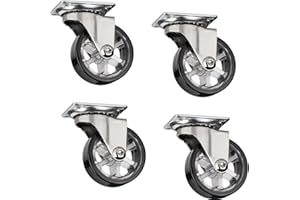 SOTECH Lot de 4 roulettes design pour meubles RAPID Roues Ø 50 mm noires, capacité de charge 35 Kg, hauteur 64 mm