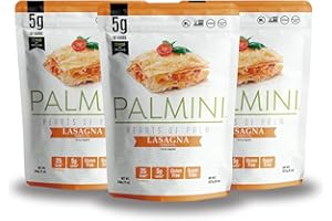 PALMINI Pâtes Lasagne - Cœurs de palmier – Vegan | Sans OGM – Faible en calories – Faible en glucides – Keto – Sans Sucre – 338g | (Pack de 3)