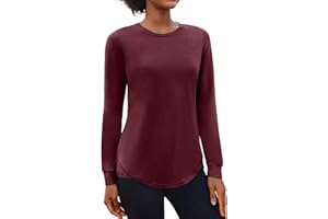 PINSPARK Damen Sport Fitness T-Shirt Langarm Funktionsshirt Laufshirt Atmungsaktiv Langarmshirt Sportshirt Gym Yoga Running Top Herbst S-XXL