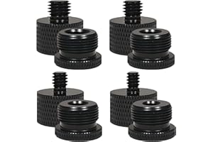 WOSHILAODS 8 adattatori filettati, adattatore a vite per treppiede da 5/8" a 3/8", da 3/8" a 5/8", da 5/8" a 1/4", da 1/4" a 5/8", adattatore per supporto microfono, adattatore filettato per treppiedi fotocamera